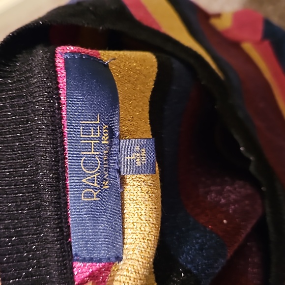 Rachel Roy Metallic Strappy Back Sweater sz L - Picture 6 of 10